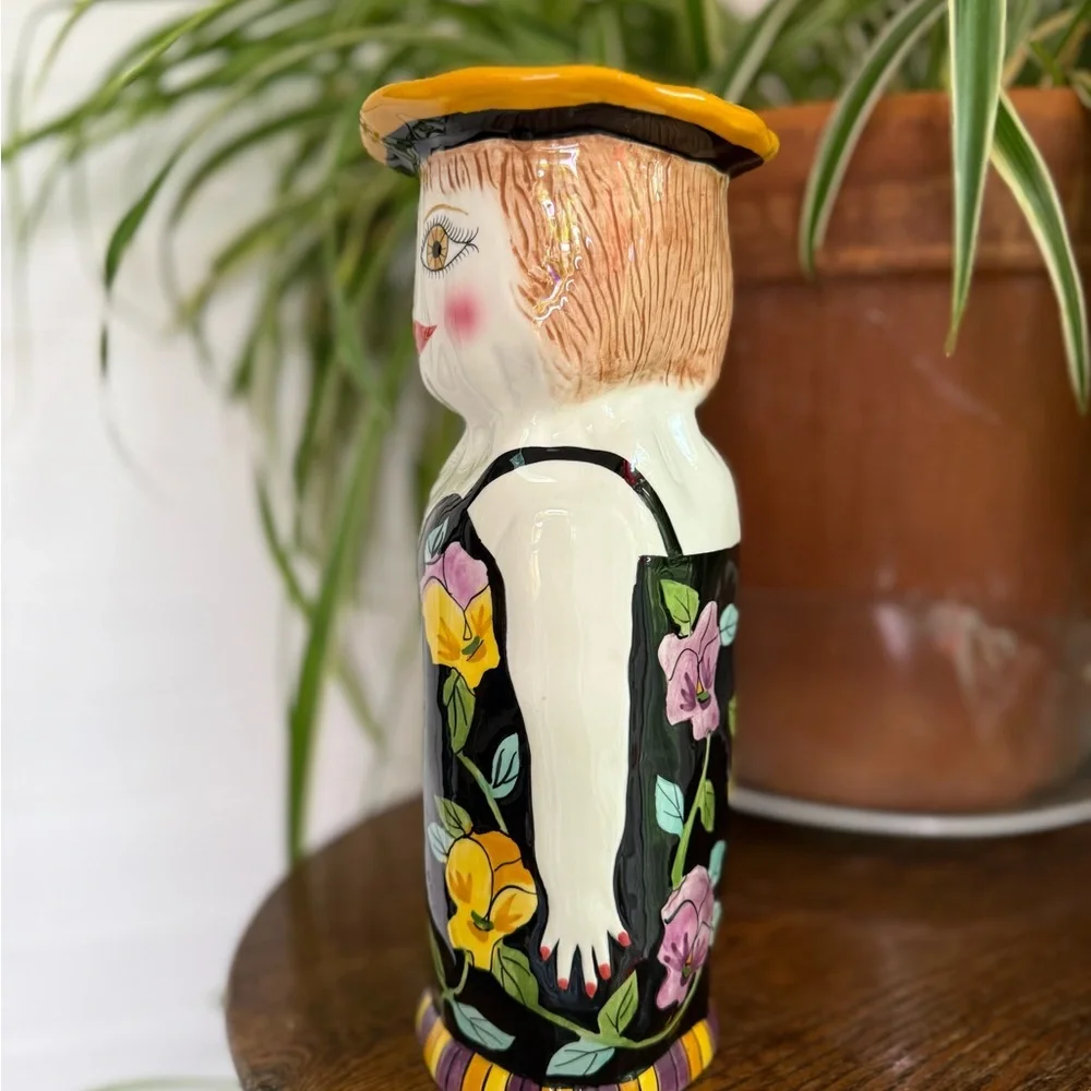 Bella Casa By Ganz Ceramic Lady Vase Sophie Hand Painted Susan Paley
